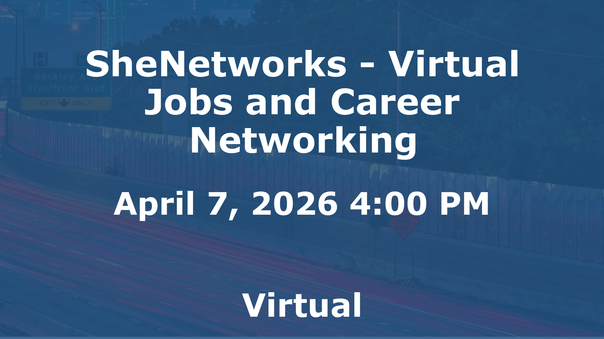 SheNetworks - Virtual Jobs and Career Networking event image